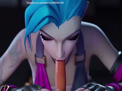 League of Legends hentai with Jinx sucking a long dick